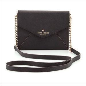 Kate Spade Black Leather Envelope Crossbody